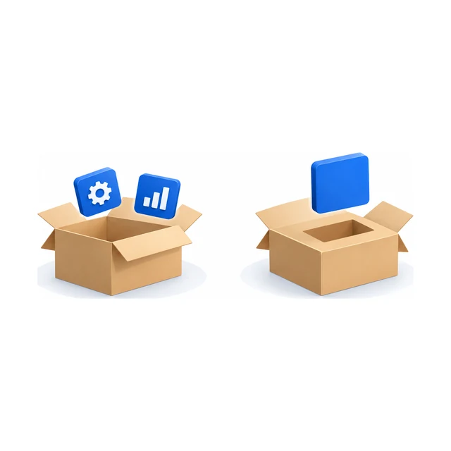 Two cartons: one with tiles floating alongside it, the other with a tile lifted out of a slot in its lid