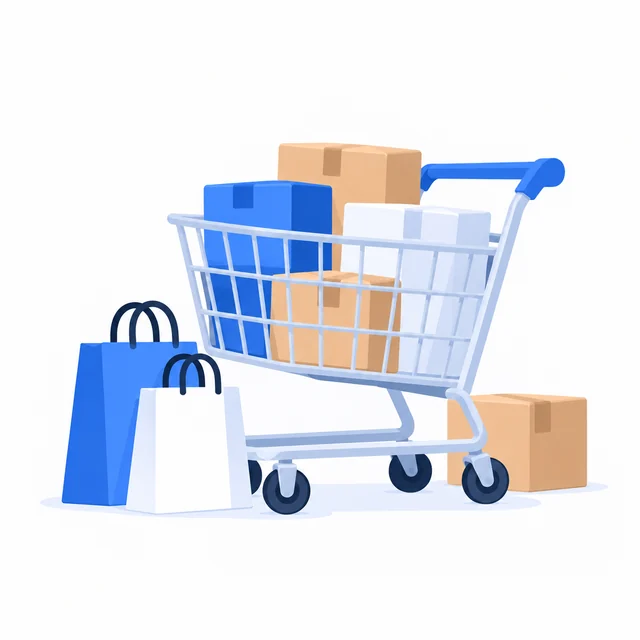 Shopping trolley with packages